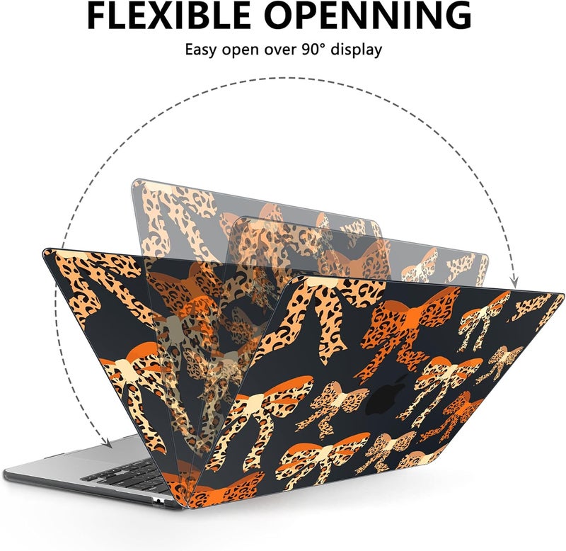 AKIT Compatible with MacBook Air 13 inch Case 2026 2025 2024-2022 M4 M3 M2 A3240 A3113 A2681, Unique Hard Shell Laptop Case+Screen Protector+Keyboard Cover for MacBook Air 13.6 inch, Leopard Bow - Image 5